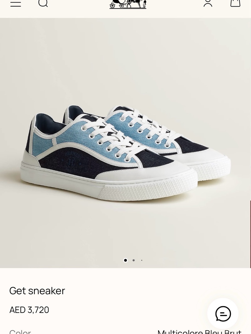 Hermes Multicolor Men's Low-Top Sneakers — Light Blue & Navy - Picture 1 of 5